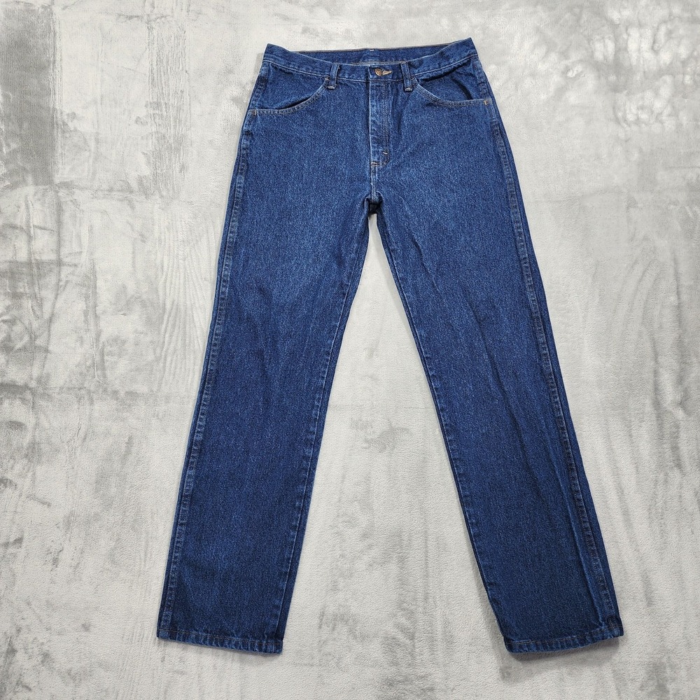 Rustler Jeans Mens 33x32 Blue Medium Wash Regular Fit Straight‎ Leg Denim Work